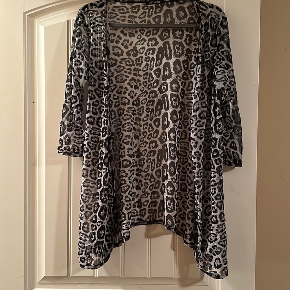 Leopard sheer cardigan